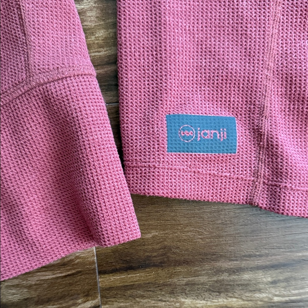 JANJI Size S Women's Long-Sleeve Thermal Crewneck Sweater - Dusty Rose - Picture 2 of 4